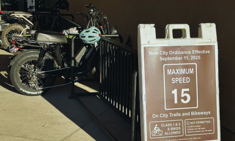 The Boulder County Sheriff's Office and local e-bike shops, like Louisville Cyclery, say parents can play a major role in improving light motor vehicle safety on local streets and trails. (Hannah Leigh Myers / KGNU News)